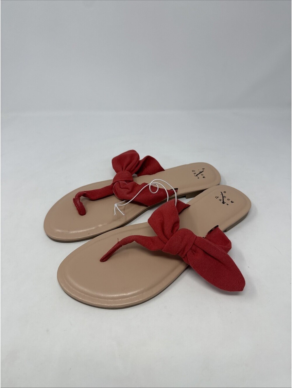A New Day Womens Coral Hannah Thong Bow Flip Flop Sandals Size 6